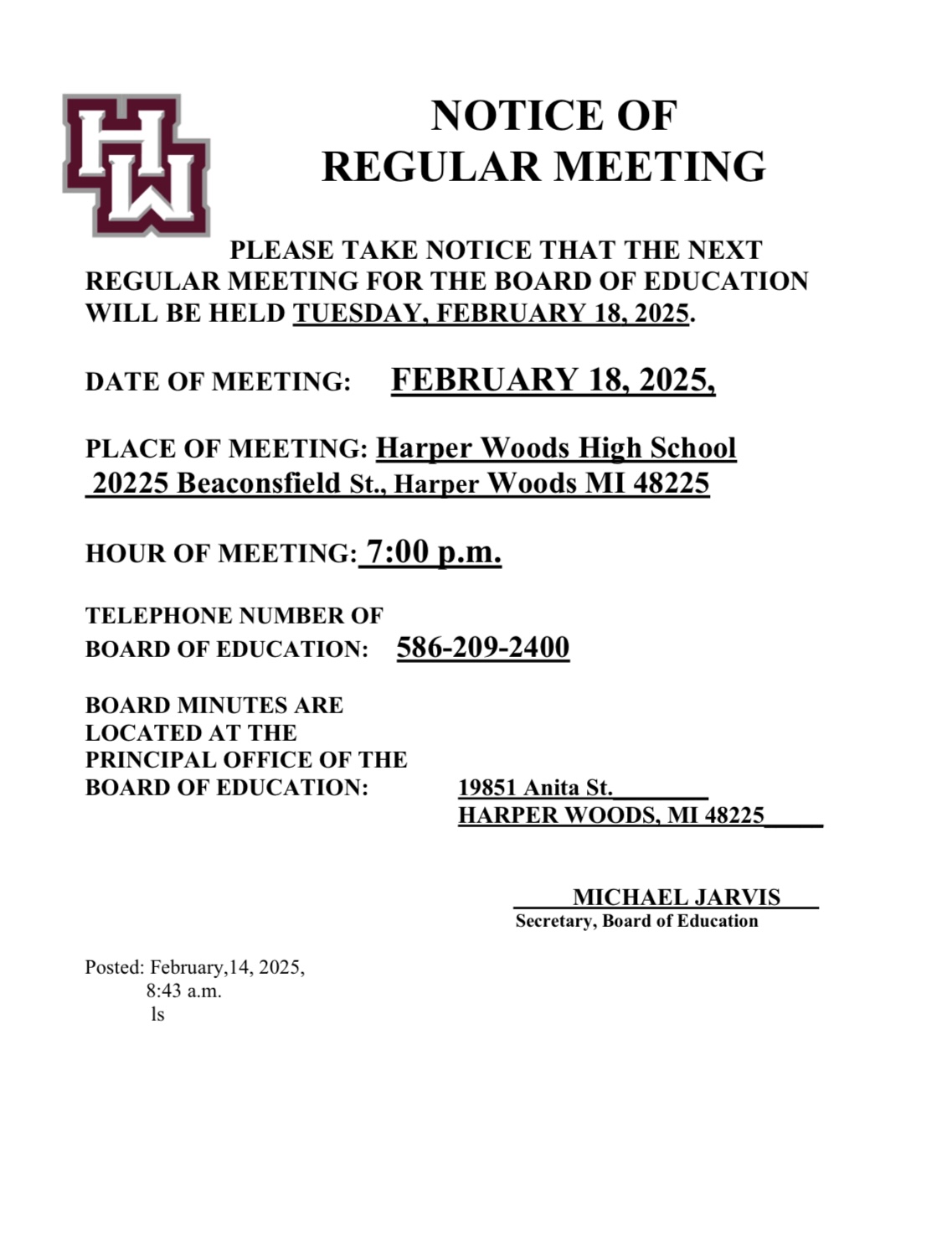 workshop meeting notice