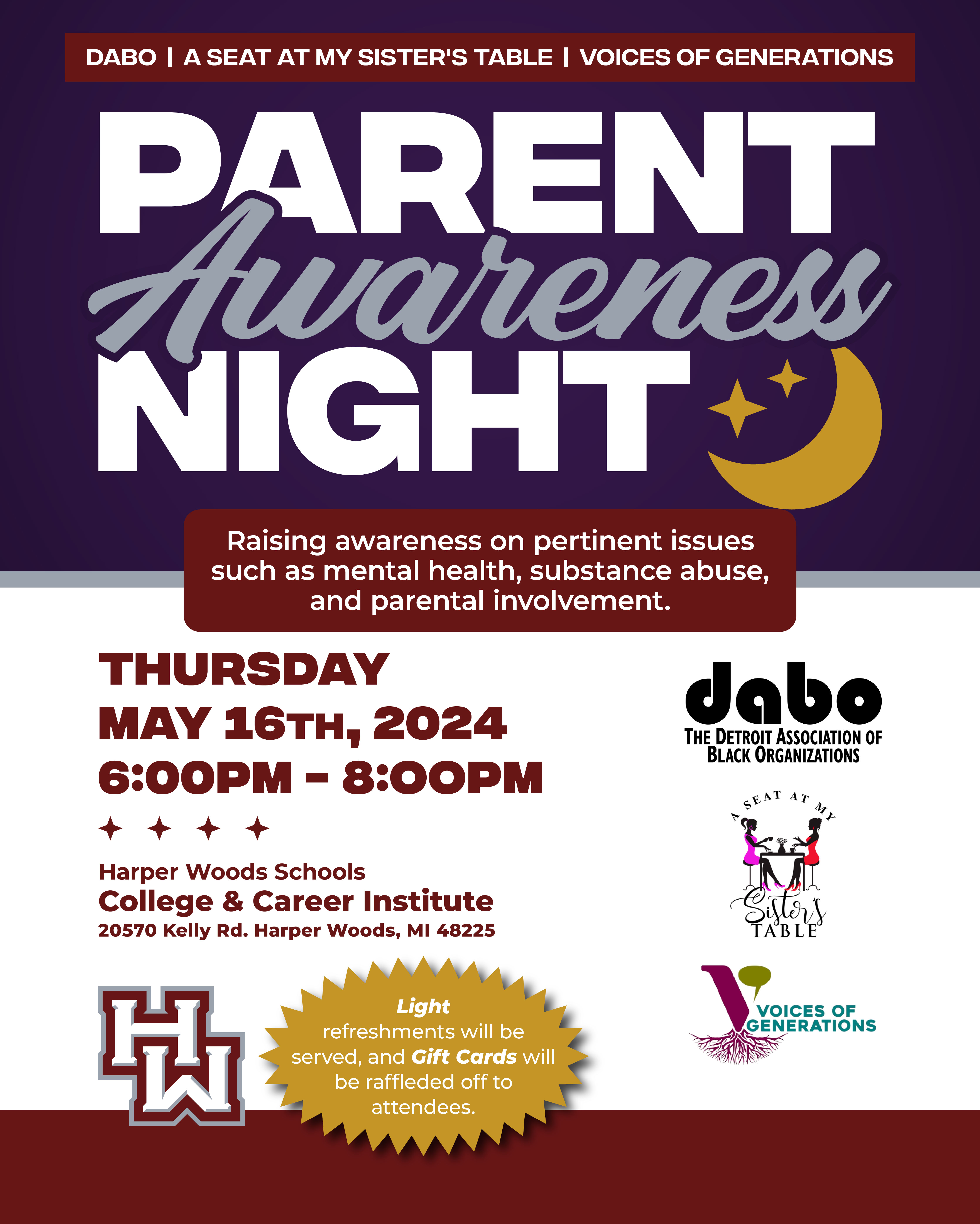 CCI Parent Awareness Night May 2024