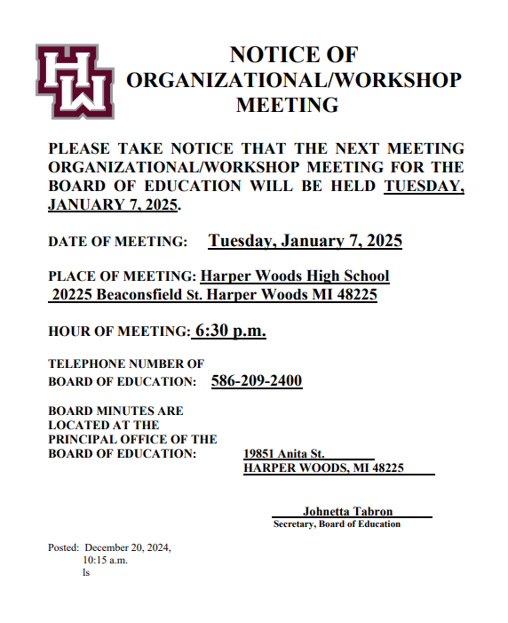 workshop meeting notice