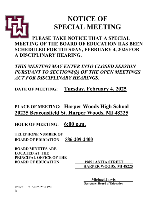 special meeting notice