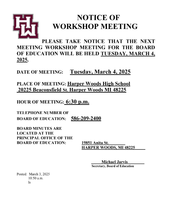 workshop meeting notice