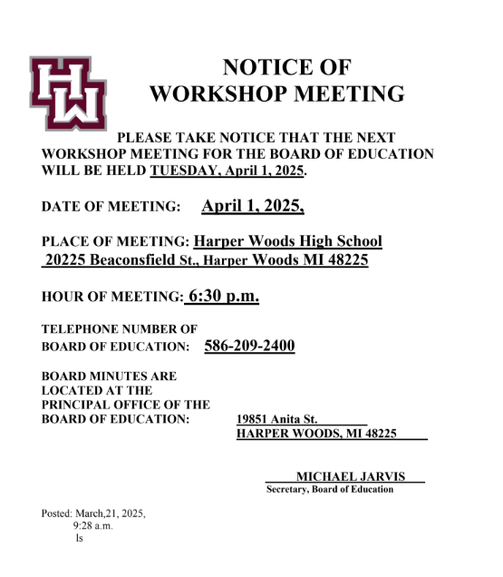 workshop meeting notice