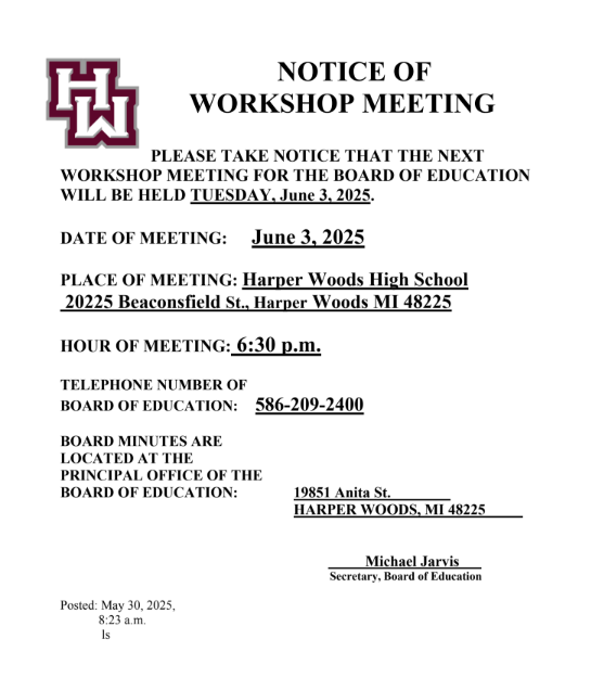 workshop meeting notice