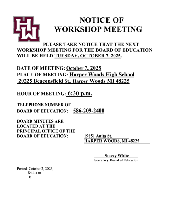 workshop meeting notice