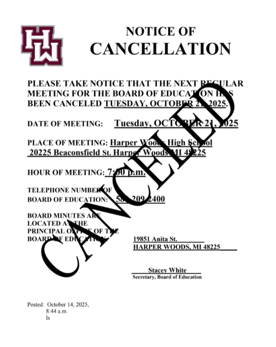 NOTICE OF CANCELLATION