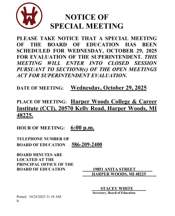 notice of special meeting