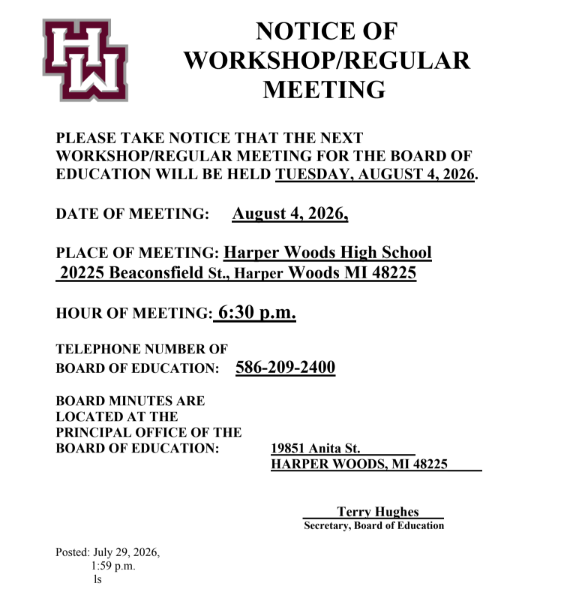 WORKSHOP/REGULAR MEETING NOTICE 