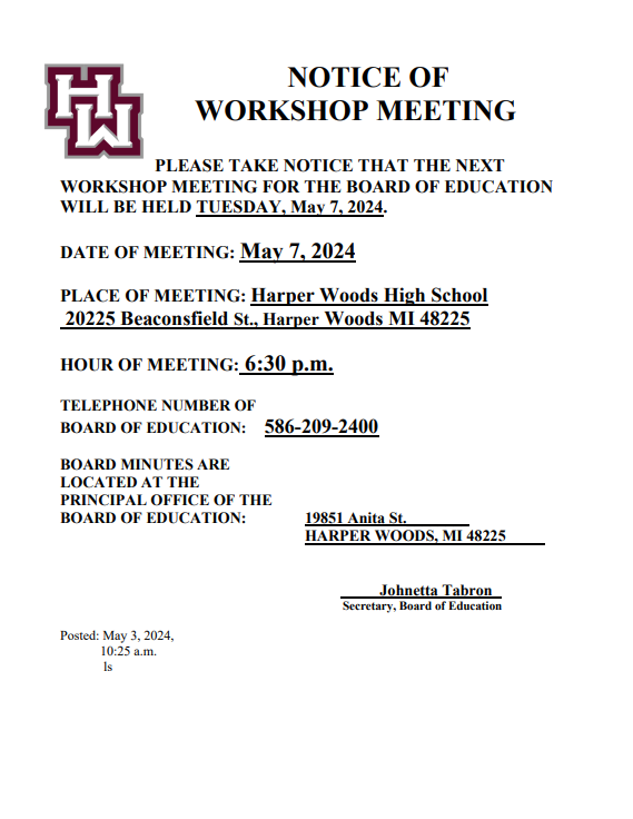 workshop meeting notice