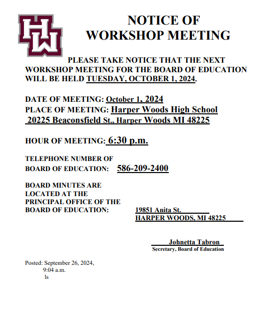 workshop meeting notice