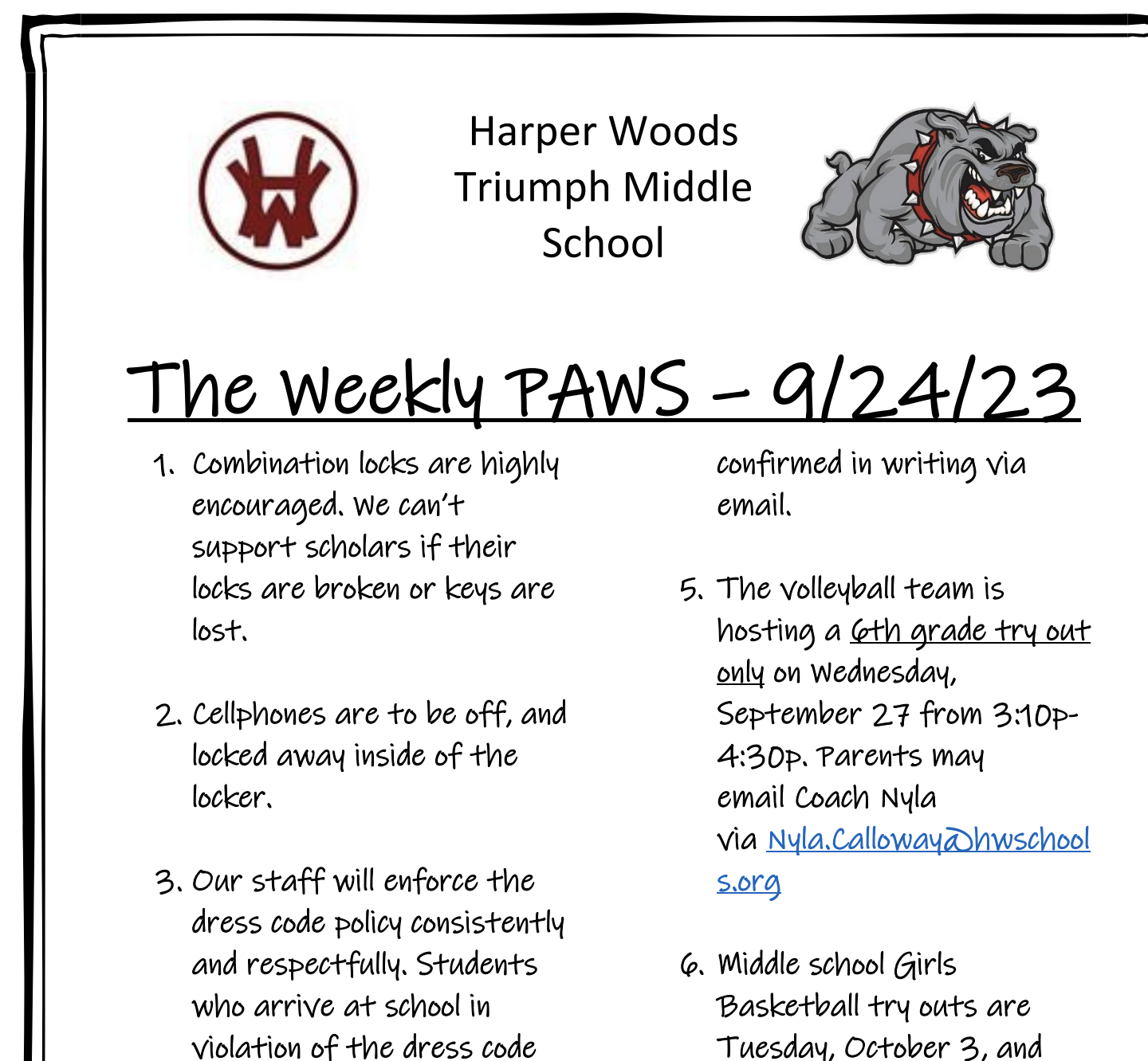 Weekly PAWS 9/24/23