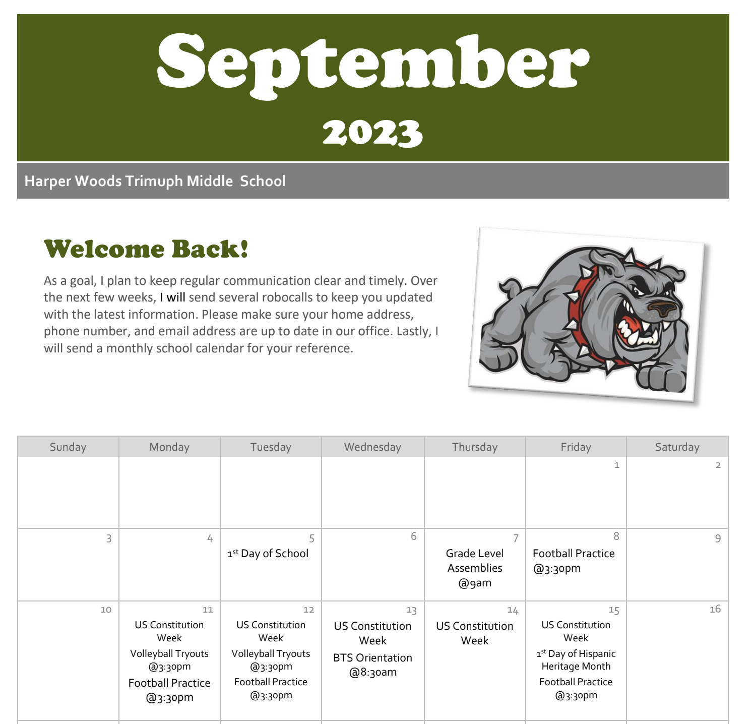 September 2023 Calendar