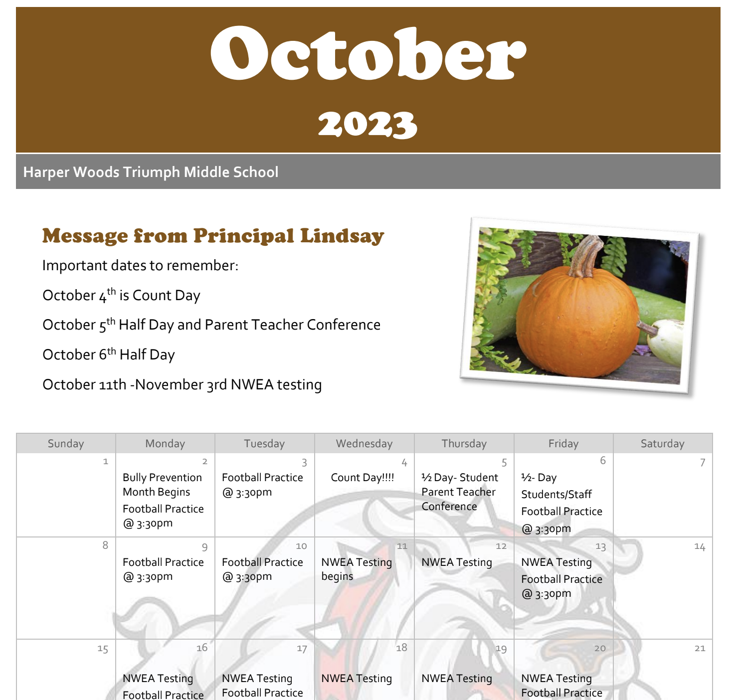 October 2023 Calendar
