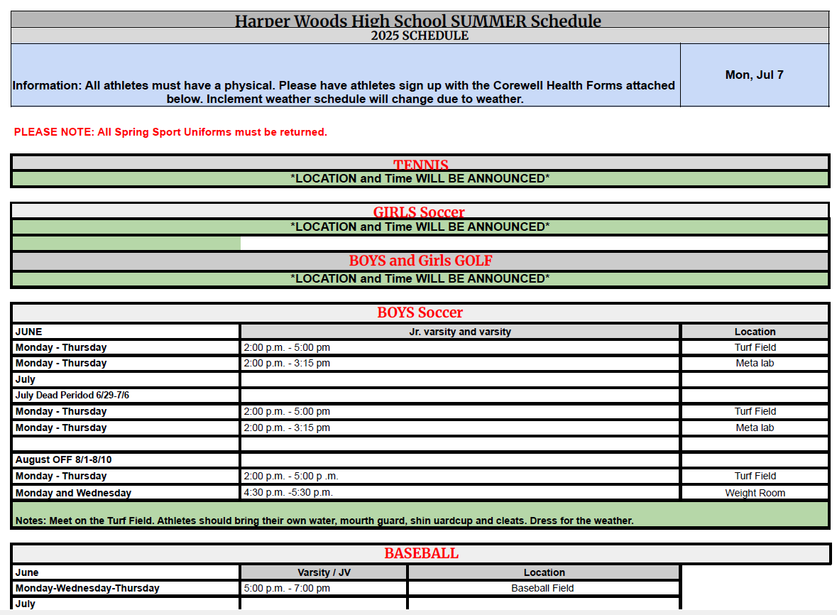 2025 summer conditioning